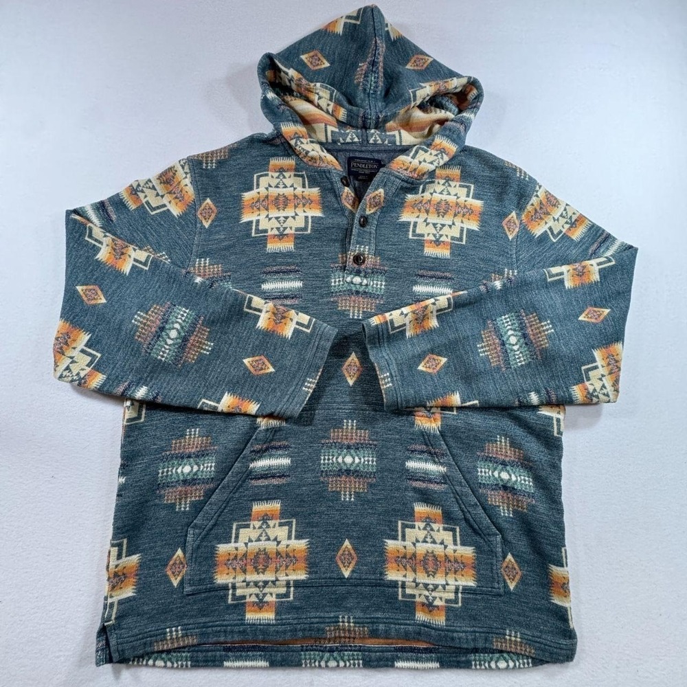 Pendleton Southwestern Pullover Hoodie Men's Large Heavy Cotton Kangaroo Pocket